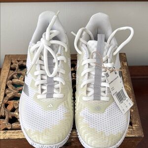 Adidas White and Light Gray Running Shoes